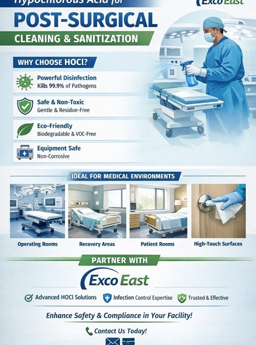 Using Hypochlorous Acid for Post-Surgical Cleaning and Sanitization